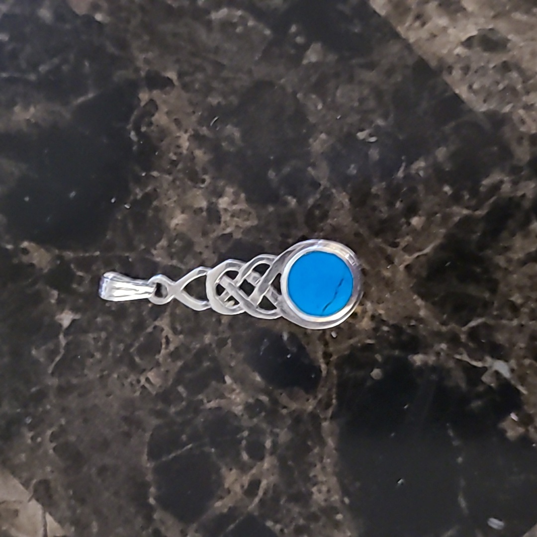 Turquoise And Sterling Silver Pendant 13$